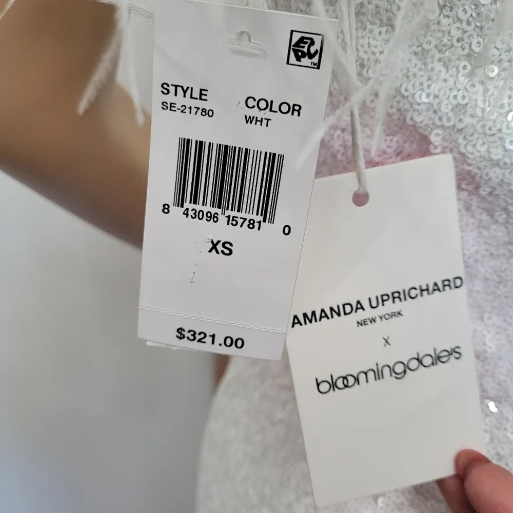 Amanda Uprichard Liz Feather Trim Strapless Dress XS - Picture 8 of 11